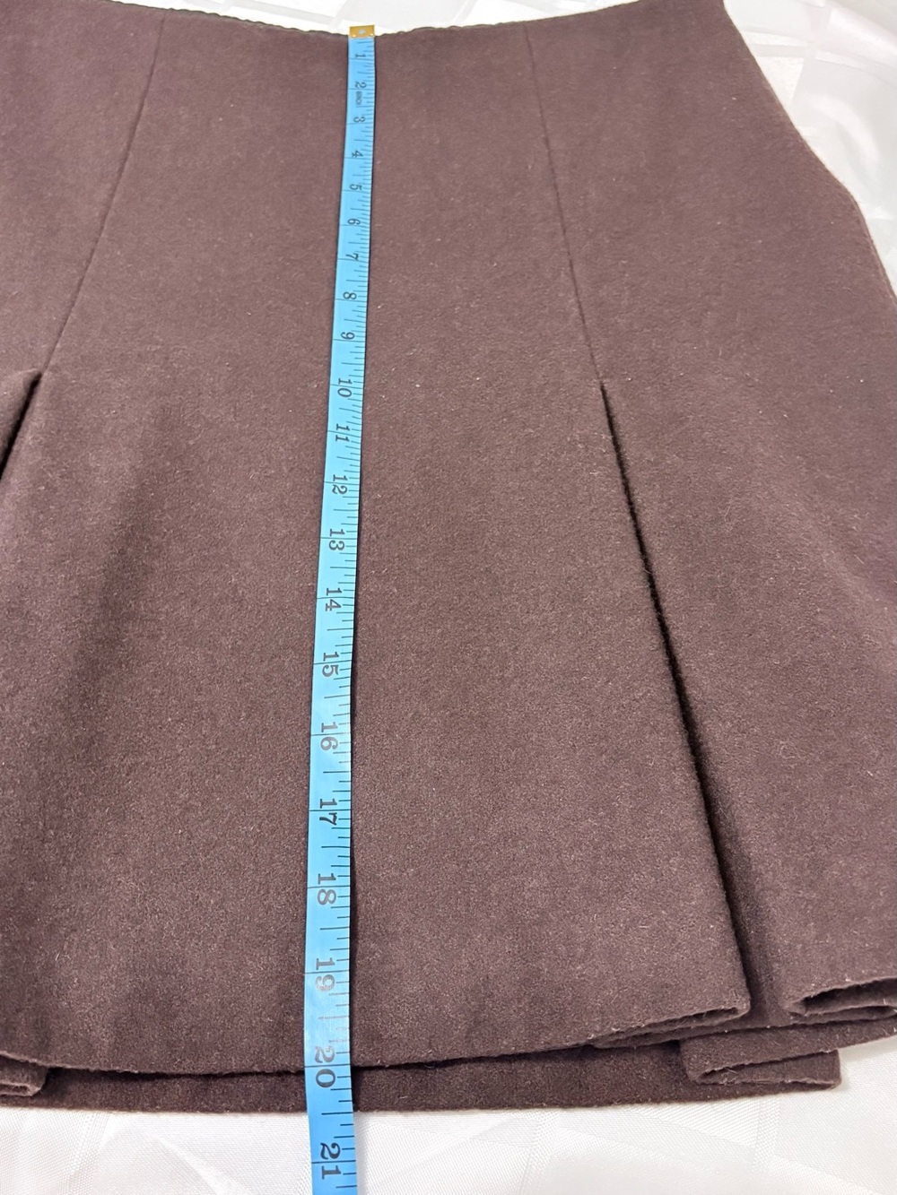 Vintage 90s Club Monaco Brown Wool Pleated Skirt - Made in Canada - Sz 6 - Picture 8 of 9